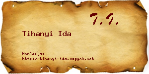 Tihanyi Ida névjegykártya